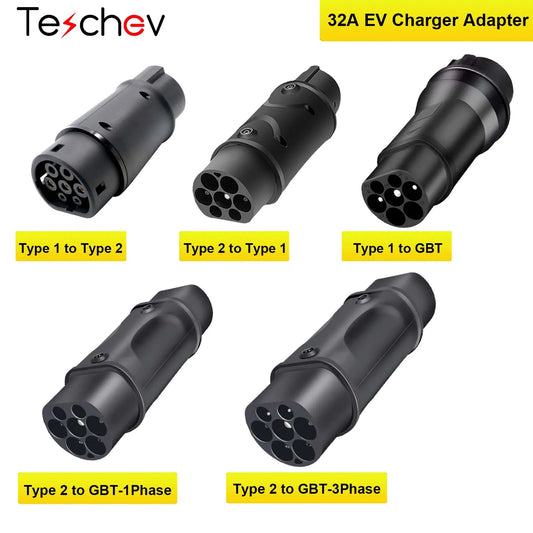 EVSE-Adapter Typ 1 auf Typ 2 EV-Ladegerät AC DC-Konverter Typ 2 auf Typ 1 für Typ 2 GBT-Ladezubehör für Elektrofahrzeuge