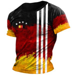 Deutschland Flaggenprint T-Shirt für Herren | Rundhalsausschnitt