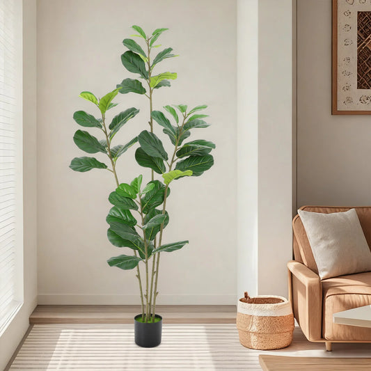 Monstera Deliciosa mit Vier Balken, 180 Cm, Zerlegtes Modell, Große Künstliche Pflanzen mit Topf, Künstliche Ficus-Lyrata-Bäume für Zuhause