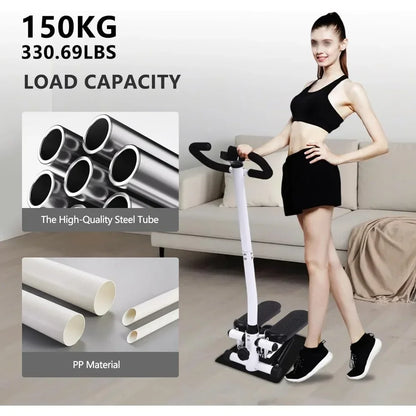 Twist Stepper für Zu Hause, Stoßfester Übungsschritt für Ganzkörpertraining, Optionaler Stepper mit Widerstandsbändern oder Lenker