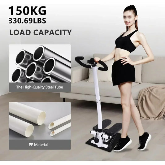 Twist Stepper für Zu Hause, Stoßfester Übungsschritt für Ganzkörpertraining, Optionaler Stepper mit Widerstandsbändern oder Lenker