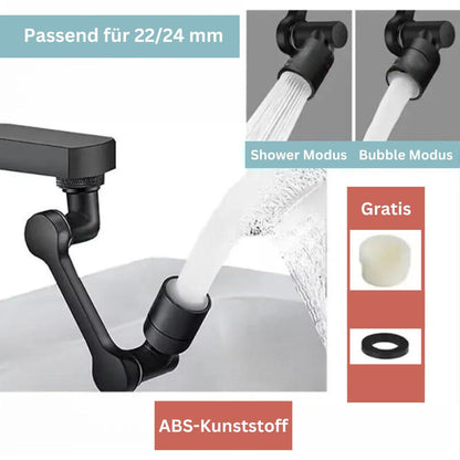 1080° Grad Drehbarer Wasserhahn Aufsatz | Schwenkbar, Multifunktional (schwarz)1