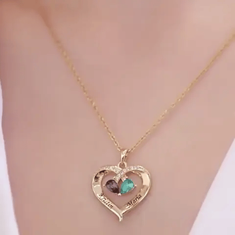 Personalisierte Herz-Halskette mit Geburtsstein | Geschenk für besondere Anlässe (Preview GIF)