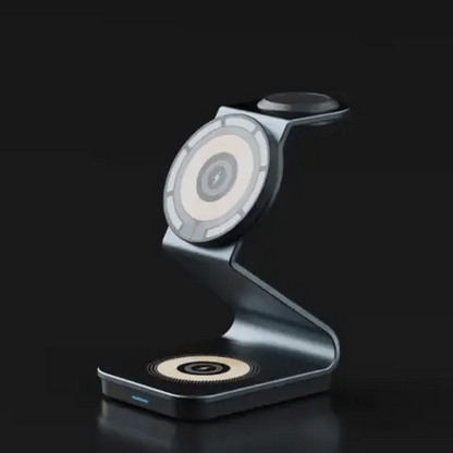 3-in-1 Wireless Ladestation | 15W Magnetisch: Schnelladen für iPhone 15 Pro Max (Preview GIF)