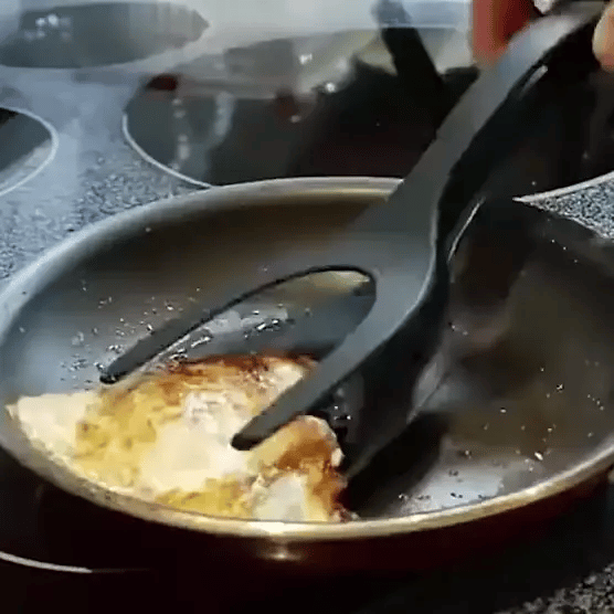 2-in-1 Pfannenwender | Antihaft: für Spiegelei - Pizza - Grill - Fleisch