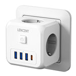 7-in-1 Wandsteckdosen-Adapter | EU Plug mit Ein/Aus-Schalter